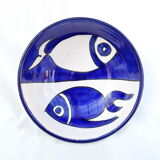 Handmade Tunisian hollow dish white & blue