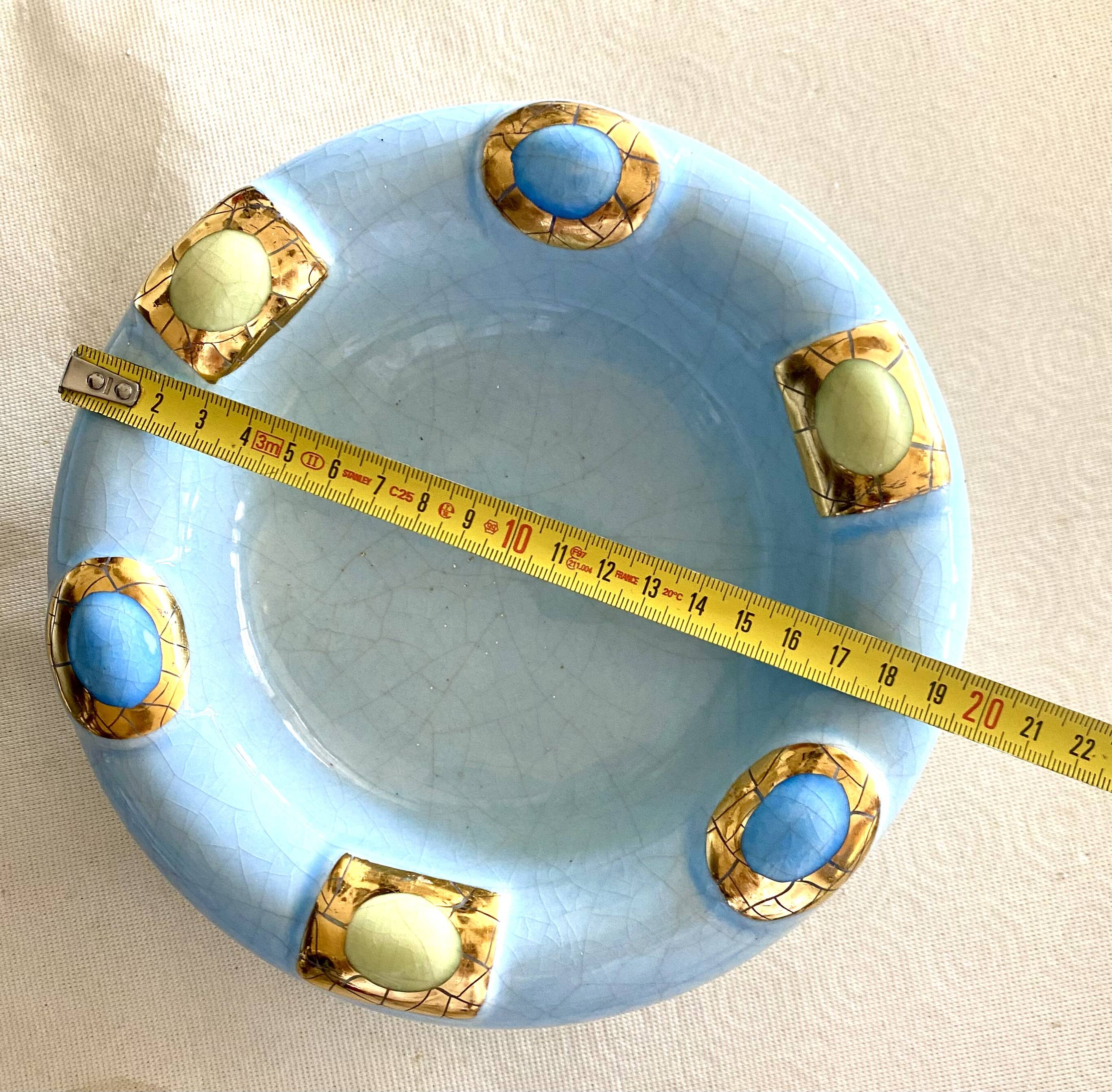 Longwy sky blue ashtray pocket emptier