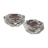 Pair of vintage crystal ashtrays from Val St Lambert