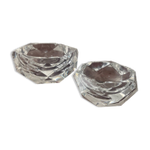 Pair of vintage crystal ashtrays from Val St Lambert