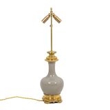 Cracked celadon porcelain lamp with gilded bronze, circa 1880