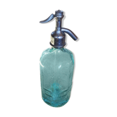 Ancien siphon en verre turquoise Mapataud Limoges 85cc