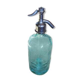 Former turquoise glass siphon Mapataud Limoges 85cc
