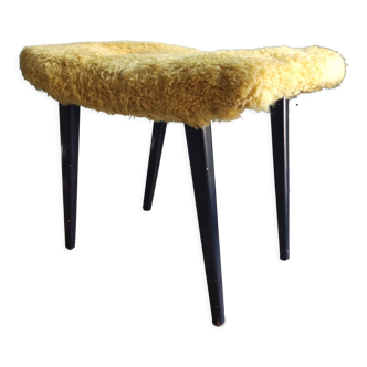 Stool footrest compass wood moumoute vintage Scandinavian design