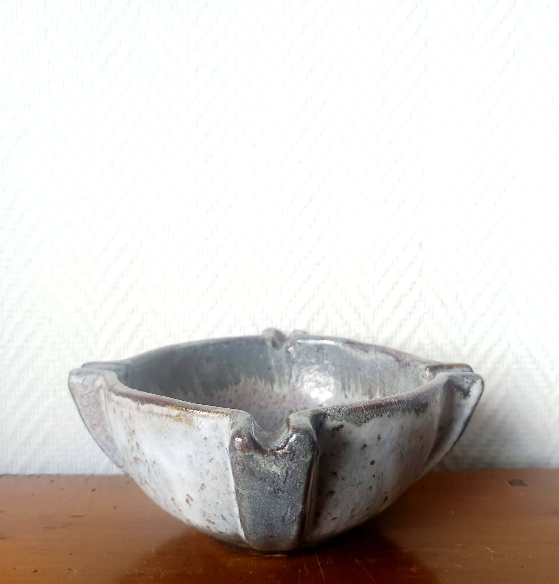 Vintage stoneware ashtray mortar