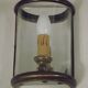Pair french country brass & curved glass wall lights mirrored back plate 3965