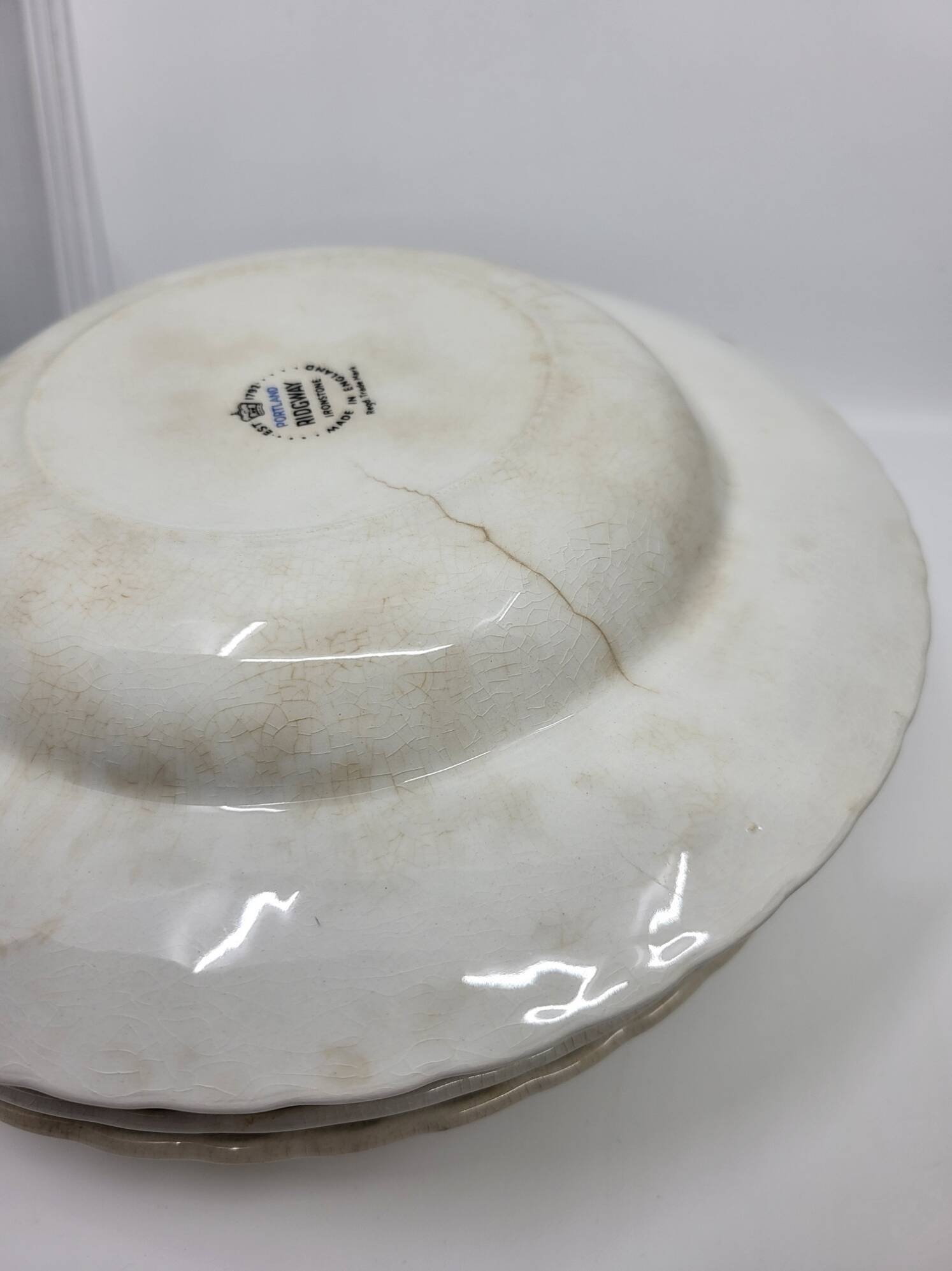 Ridgway Portland English Earthenware Plates (Set of 17)