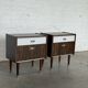 Pair of Vintage 1960s Nightstands — Rosewood & White Formica