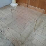 2 plexiglass nesting tables