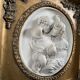 Miroir biseauté trumeau doré avec enfants 32x70cm