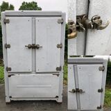 Fridge cabinet antique enamel furniture of metier