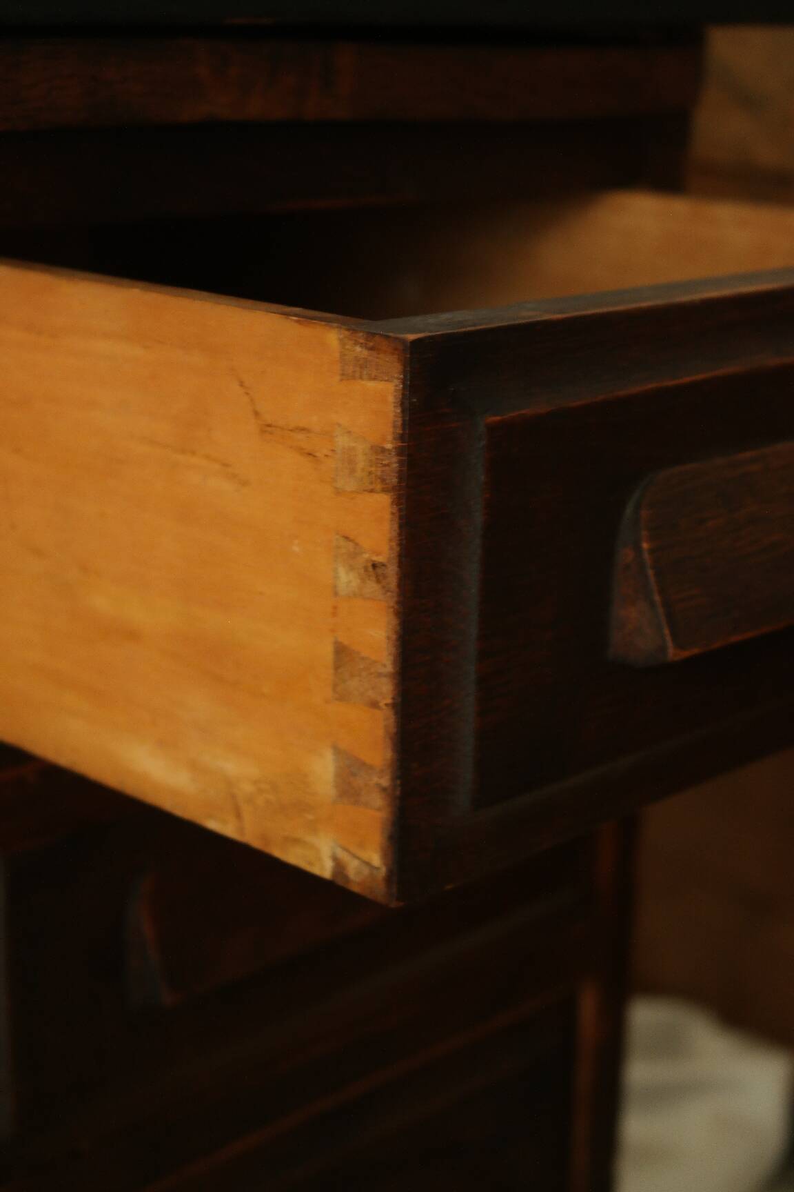 Vintage oak pedestal desk