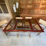 Set of 6 cane chairs and table