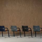 Vintage A 320 Armchair by Wulf Schneider & Ulrich Boehme for Thonet 1980s in Polarity Velvet (set of 3)