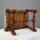Early 20th Century Pair of Wood & Fabric French Footstools
