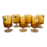 6 petits verres ambrés luminarc france