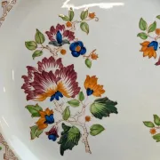 Large ironstone plate Longwy – Shanghai model – Polychrome floral decoration