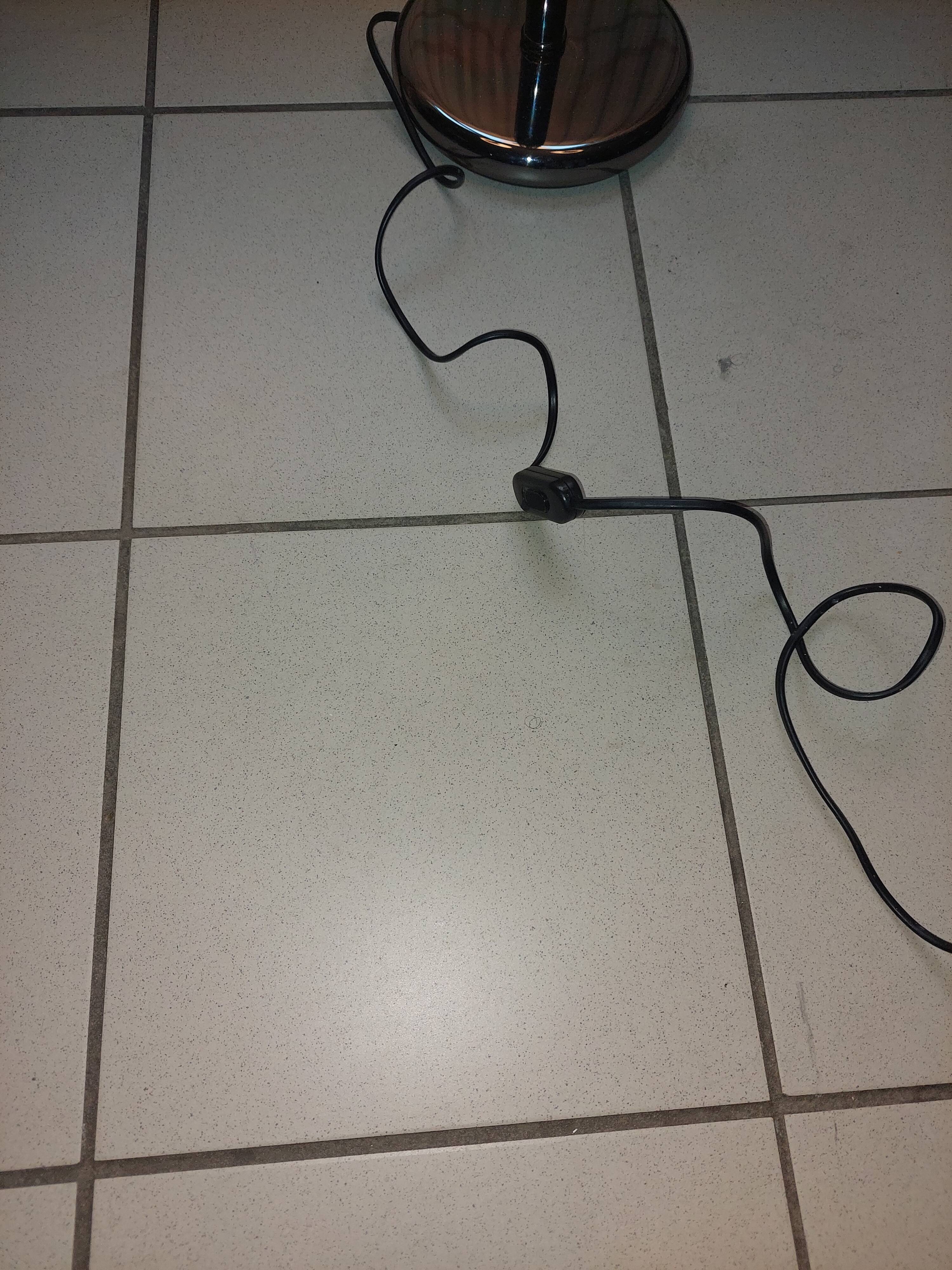 Vintage chromed metal table lamp used