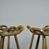 Special vintage brutalist SPANISH Marbella bar stools, 1970s Spain