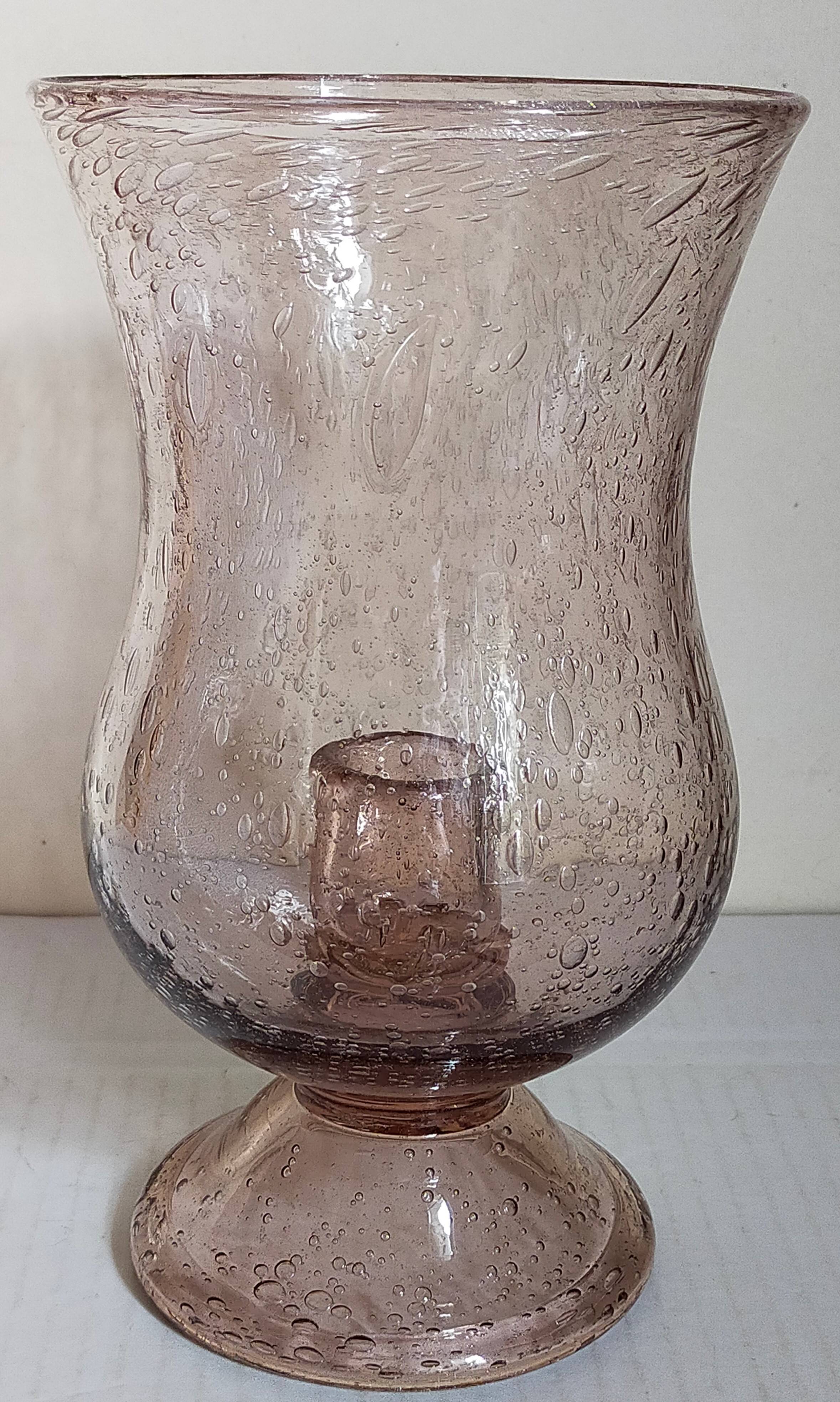 Vintage Biot blown glass tealight holder