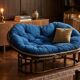 Handcrafted Italian "Mamasan" Loveseat Sofa in Solid Natural Reed & Ve