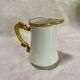 3-piece coffee service in Limoges porcelain – white and gilded