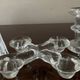 Series 6 vintage candlesticks pressed molded glass paste