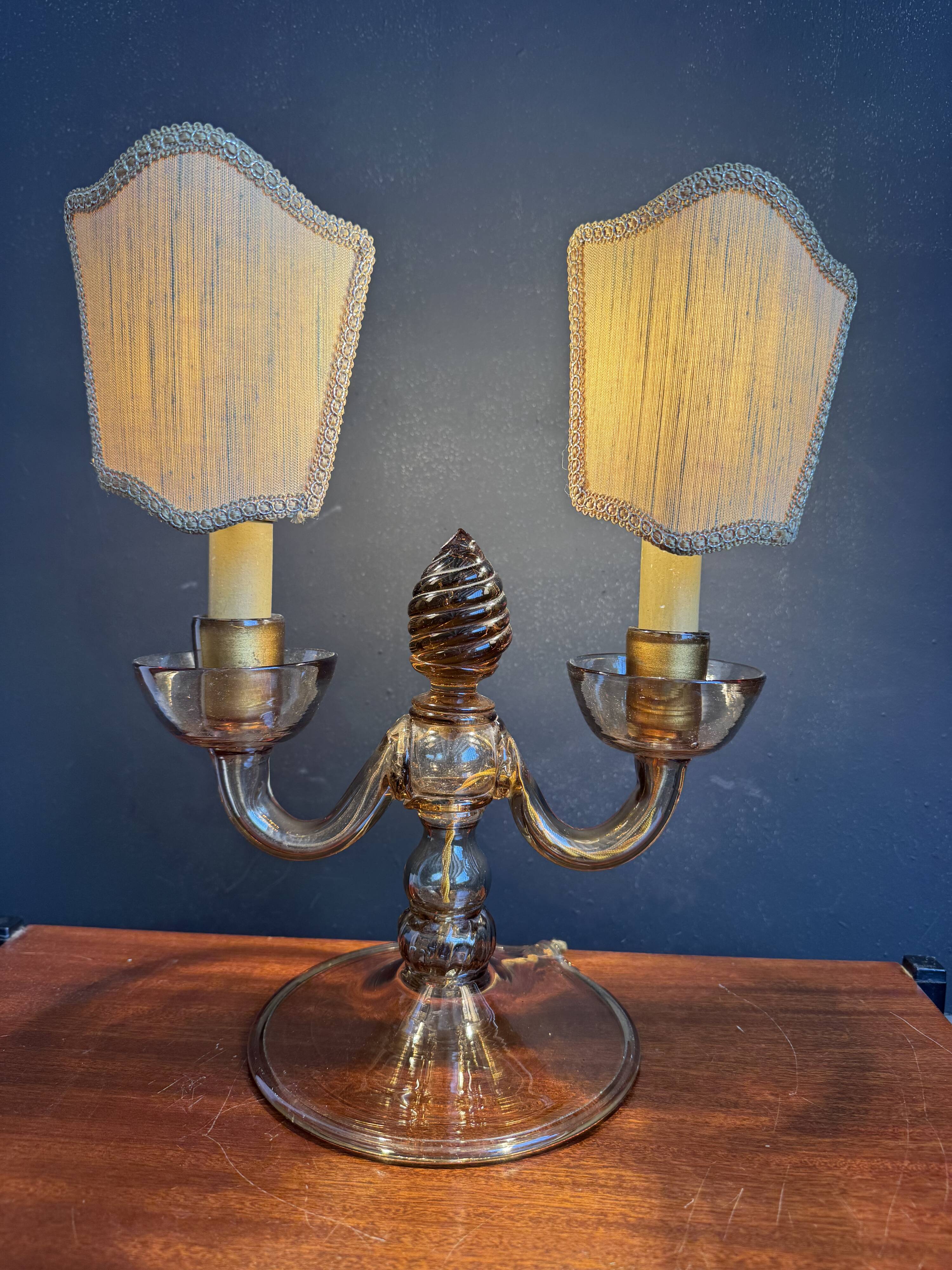 Murano glass candelabrum by Vittorio Zecchin, antique.