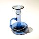 Antique candle holder in blue blown glass ras de cave folk art 19th c.