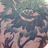 Acid-etched ball vase signed de vianne with flower decoration