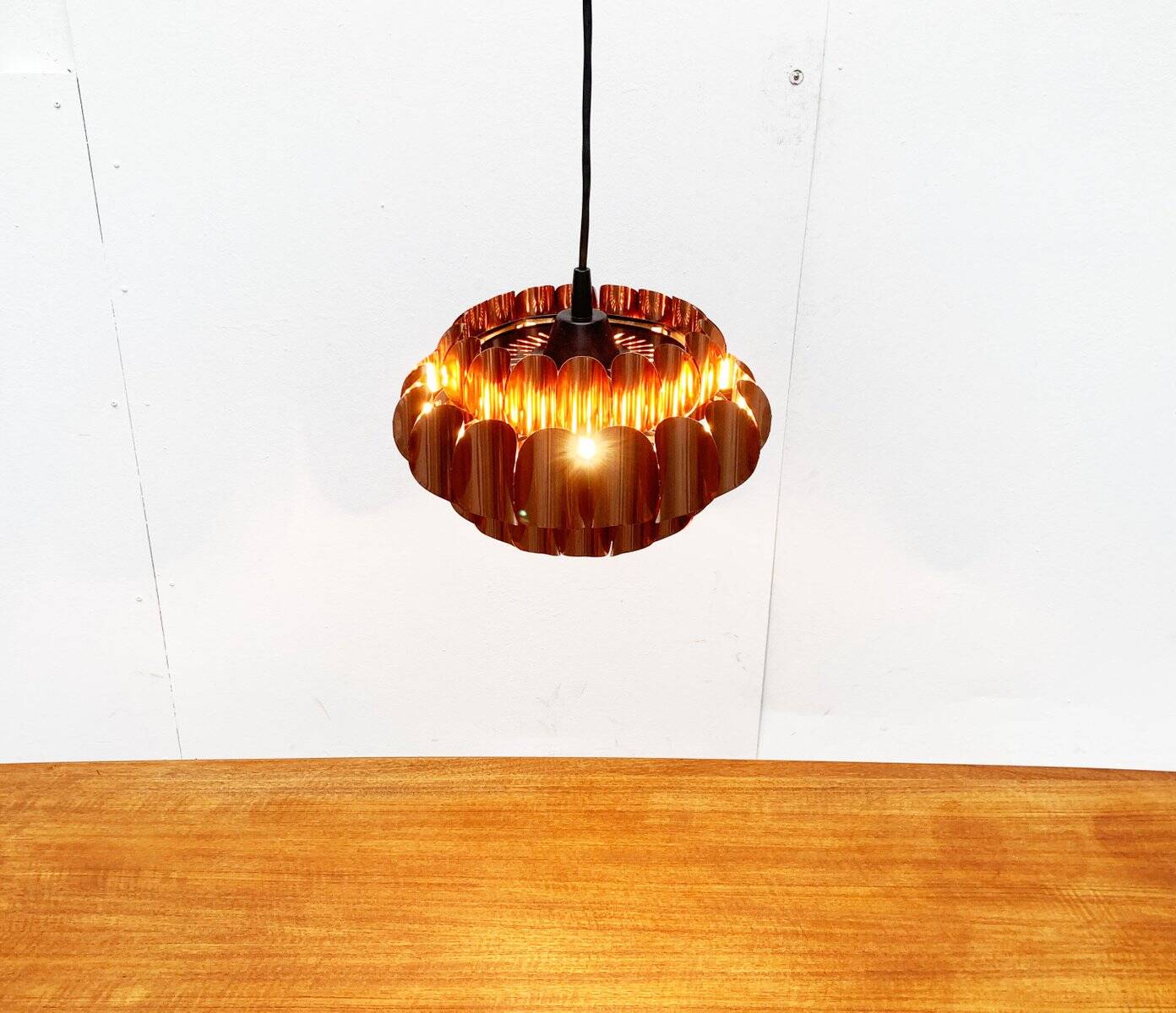 Copper pendant lamp Swiss type 810 modern mid-century by Hans Zender for Temde