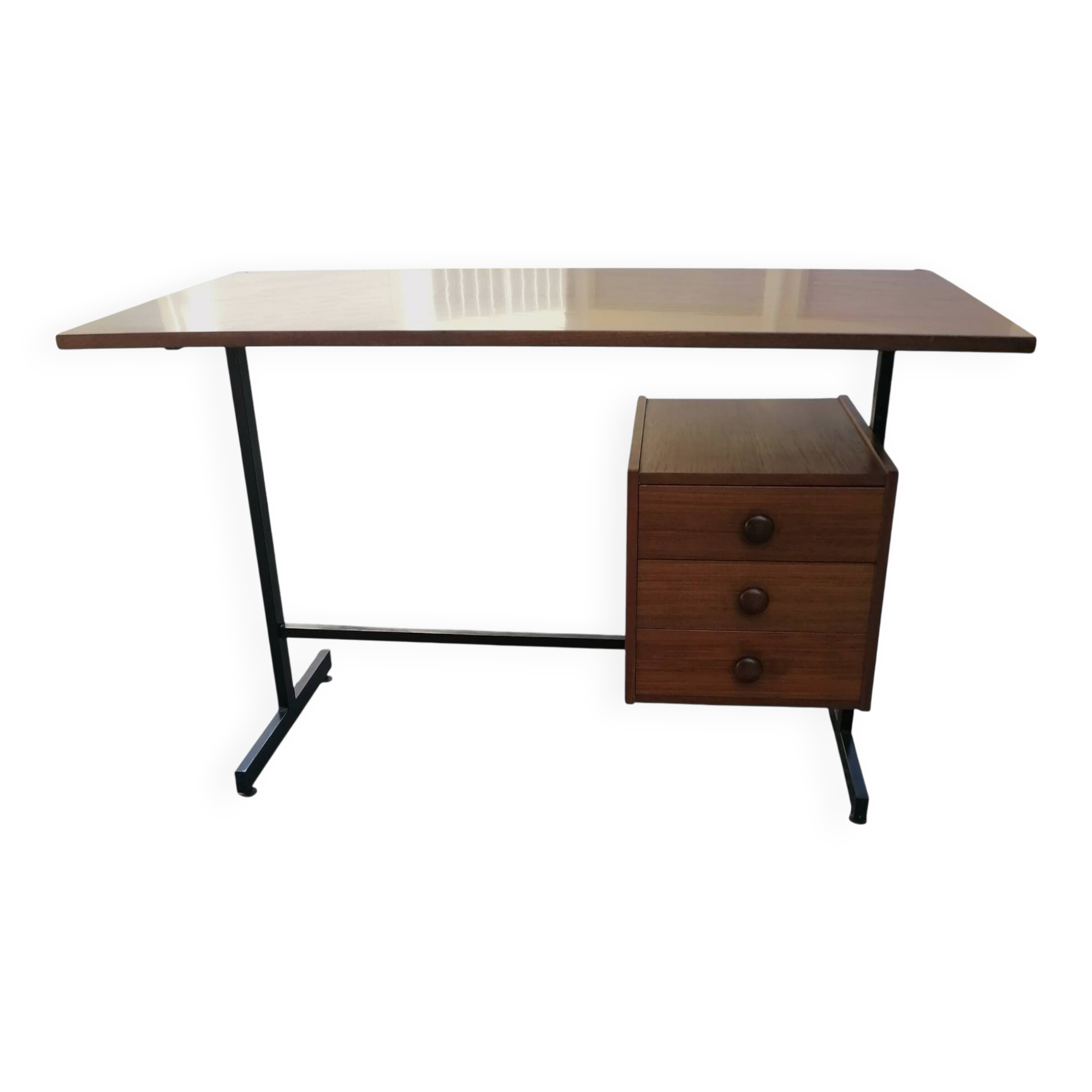 Scrivania vintage in teak, Italia, anni '70