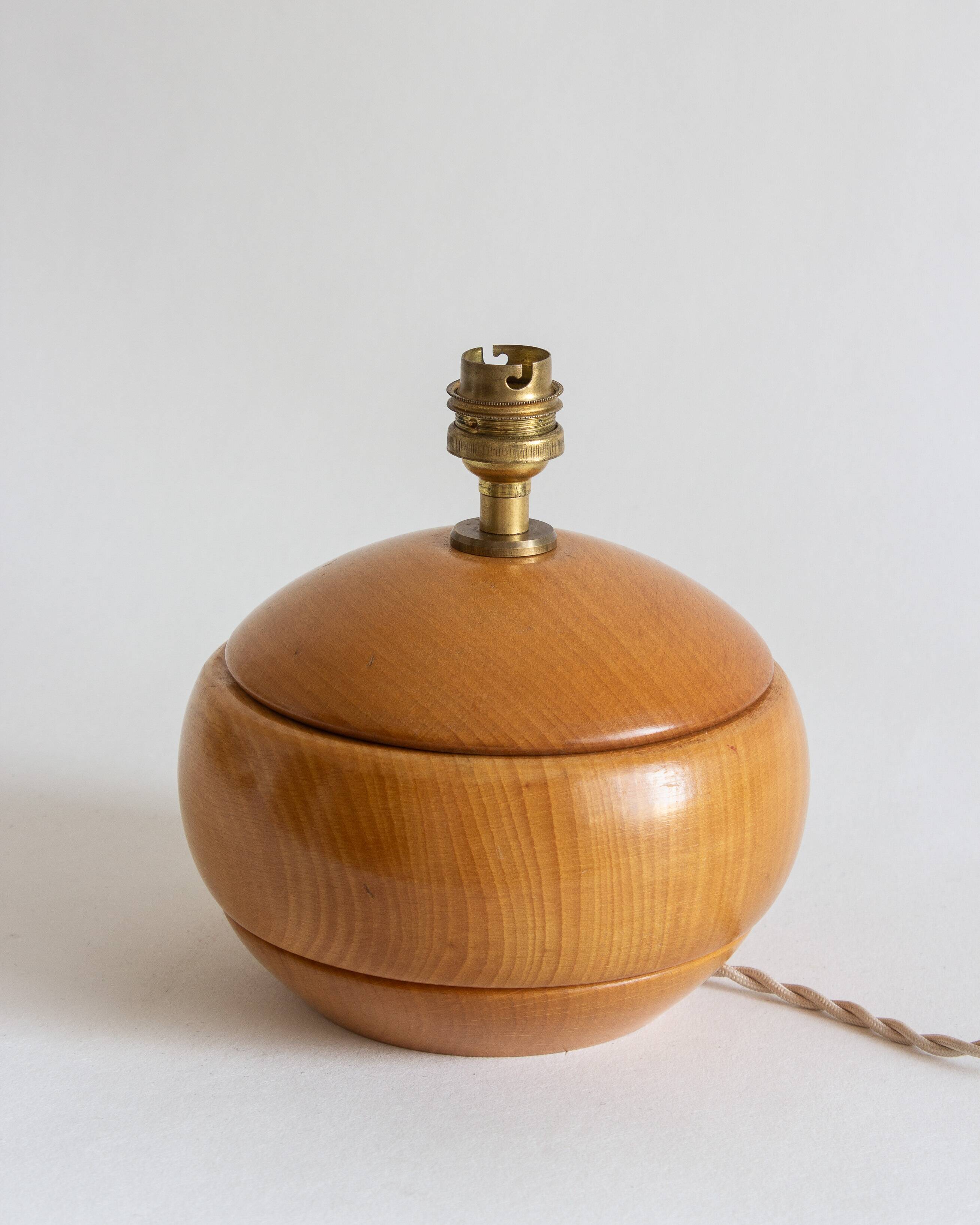 Blond wood lamp base, 70s