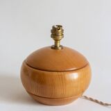 Blond wood lamp base, 70s