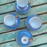 Iridescent blue coffee set