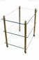 Elegant wheeled serving trolley in gilded brass and glass, in a stylish spirit.