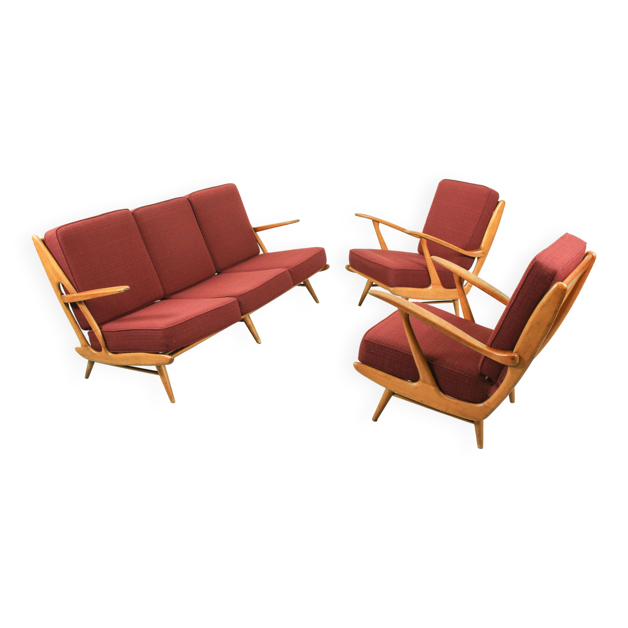 Canapés et fauteuils lounge au design vintage Sprij / Spuij’s, années 1960