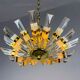Lustre en forme de soleil par Oscar Torlasco pour StilKronen, en verre de Murano taillé, Italie années 1970.