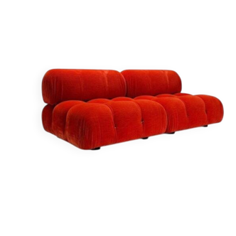 Vintage Modular Sofa in Original Velvet by Mario Bellini for C&B Italia, 1973, Set of 2