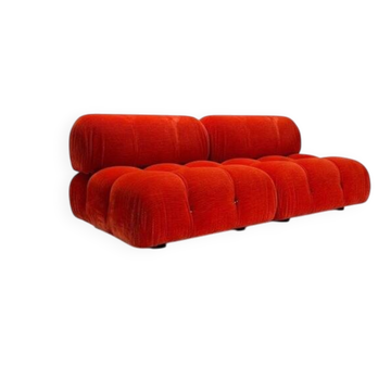 Vintage Modular Sofa in Original Velvet by Mario Bellini for C&B Italia, 1973, Set of 2