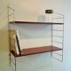 Shelf wall brass and wood vintage