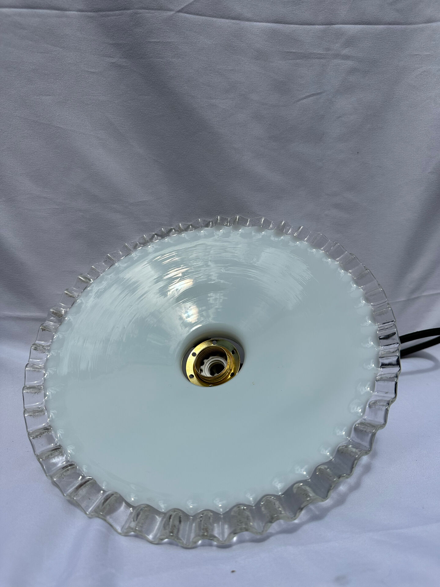 Vintage white opaline suspension lampshade