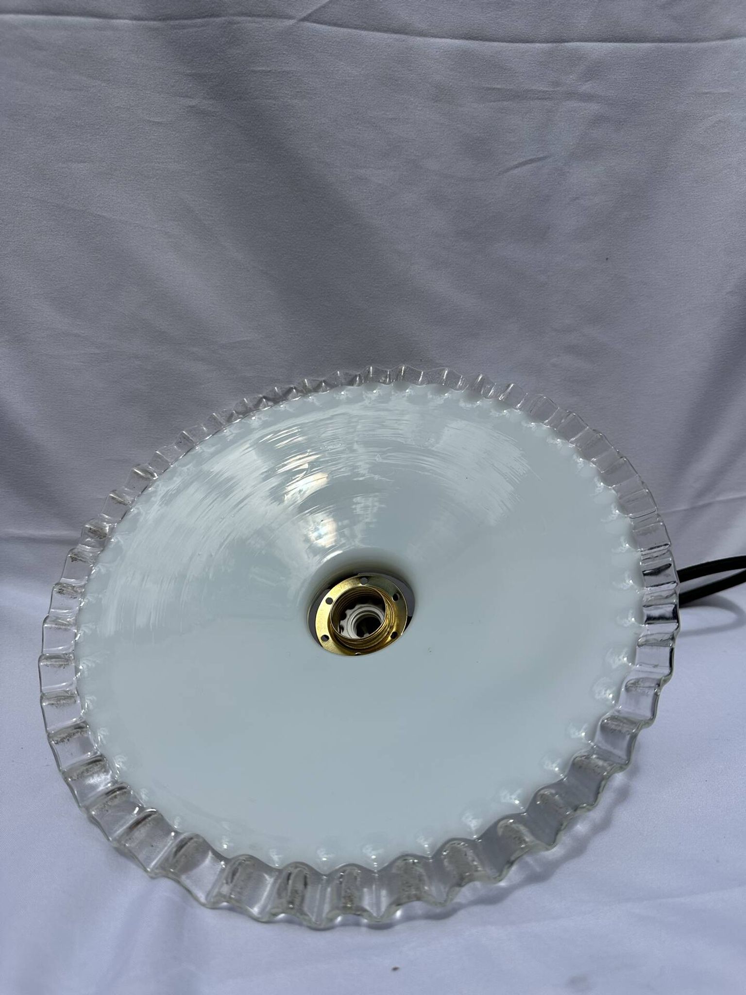 Vintage white opaline suspension lampshade