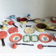 Vintage dinette in enamelled sheet metal of 27 pieces
