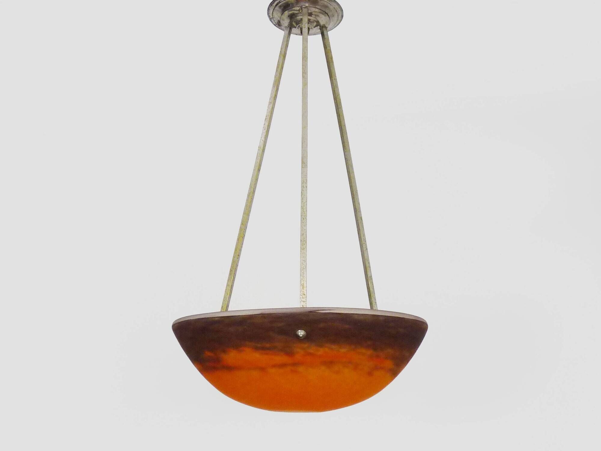Art Nouveau ceiling-mounted basin pendant light from GV de Croismare, France, 1920s
