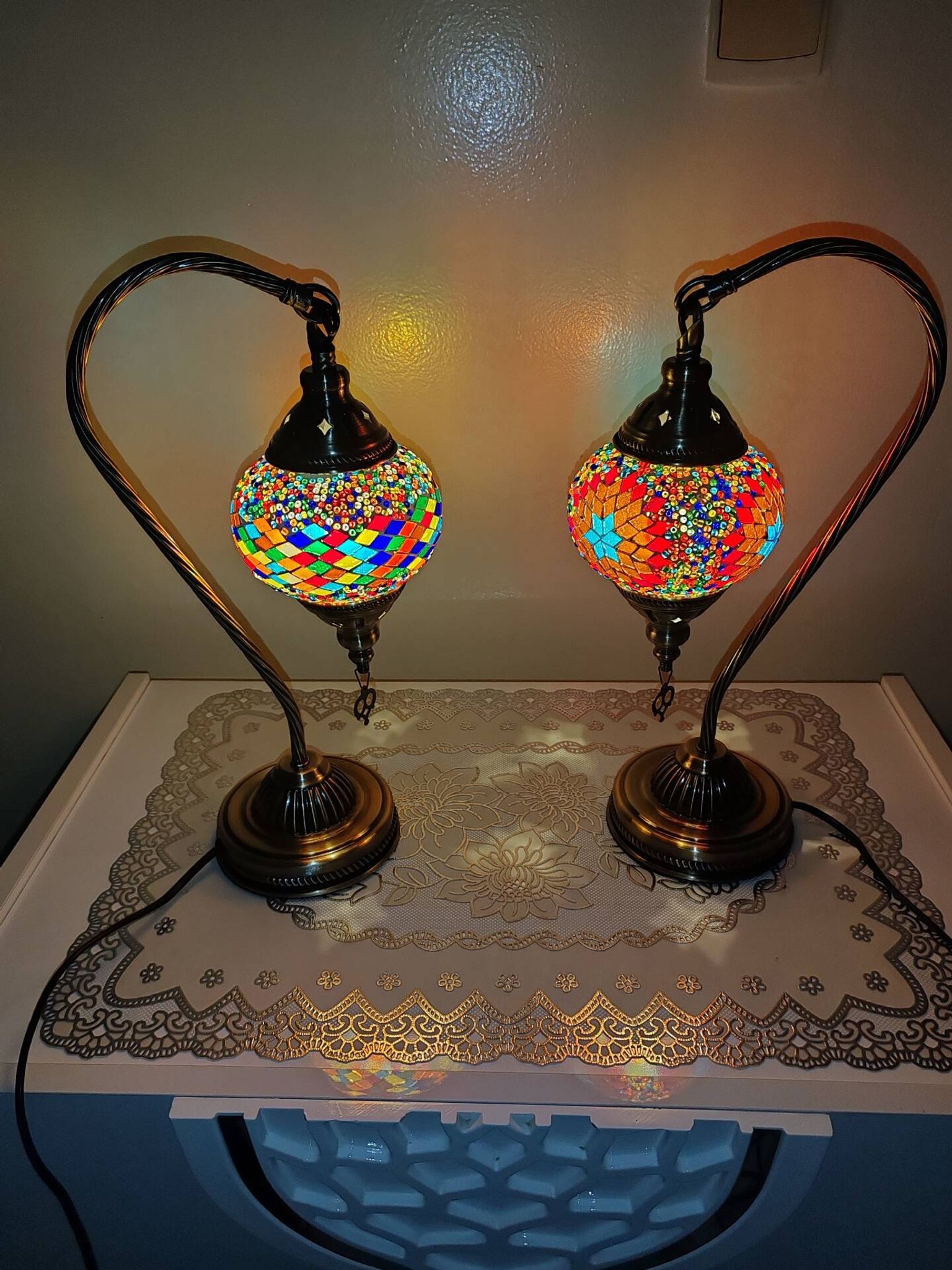 Duo de lampe mosaïque turque
