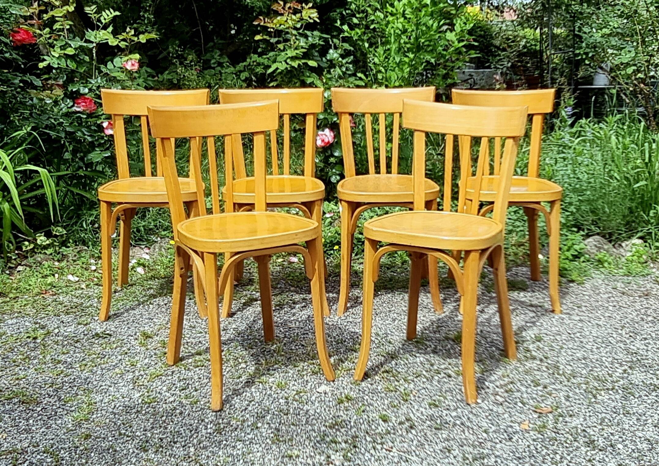 6 stamped Baumann chairs