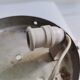 Square mid century clear ribbed glass flush mount light fixture lamp 1960s