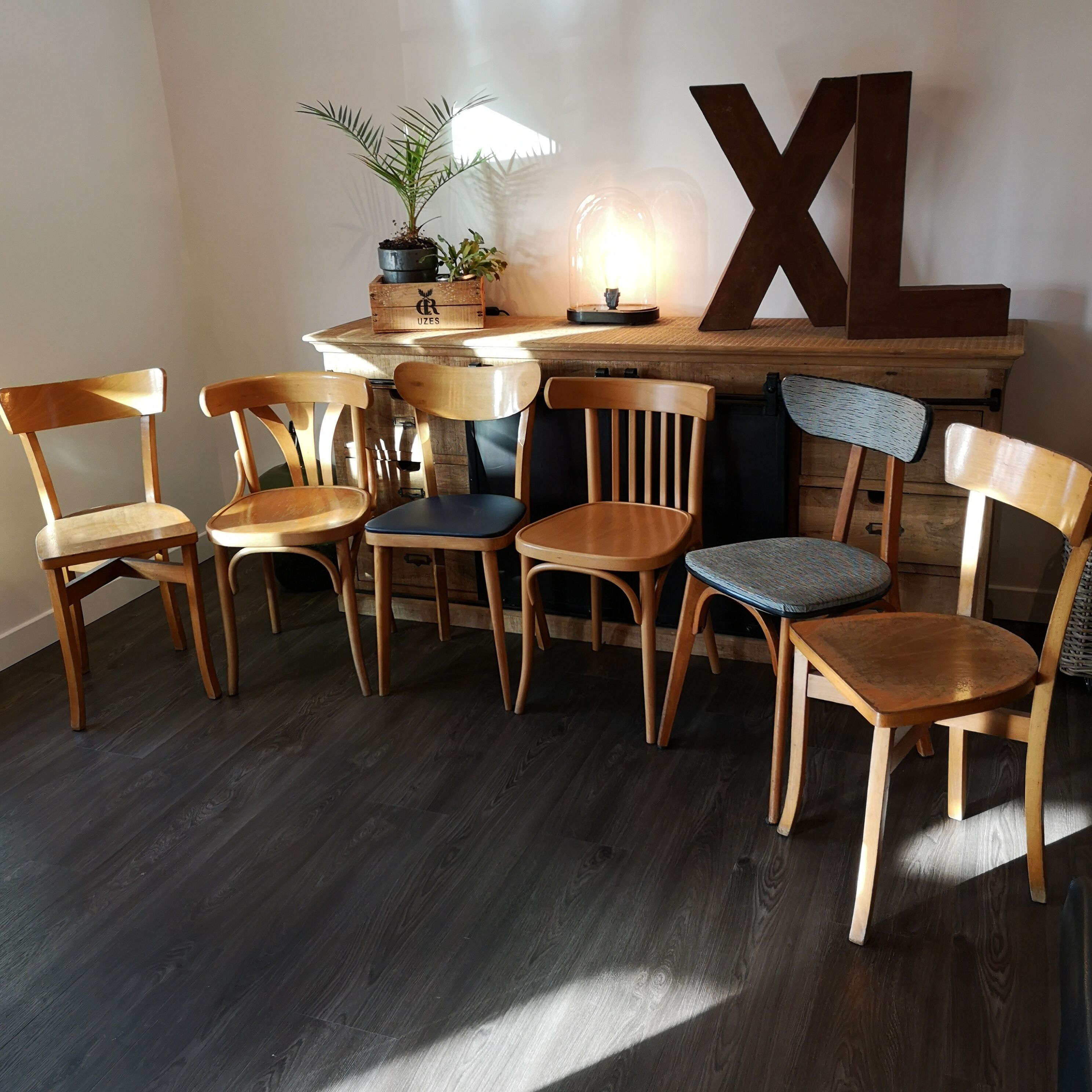 Set of 6 chairs Bistro mismatched