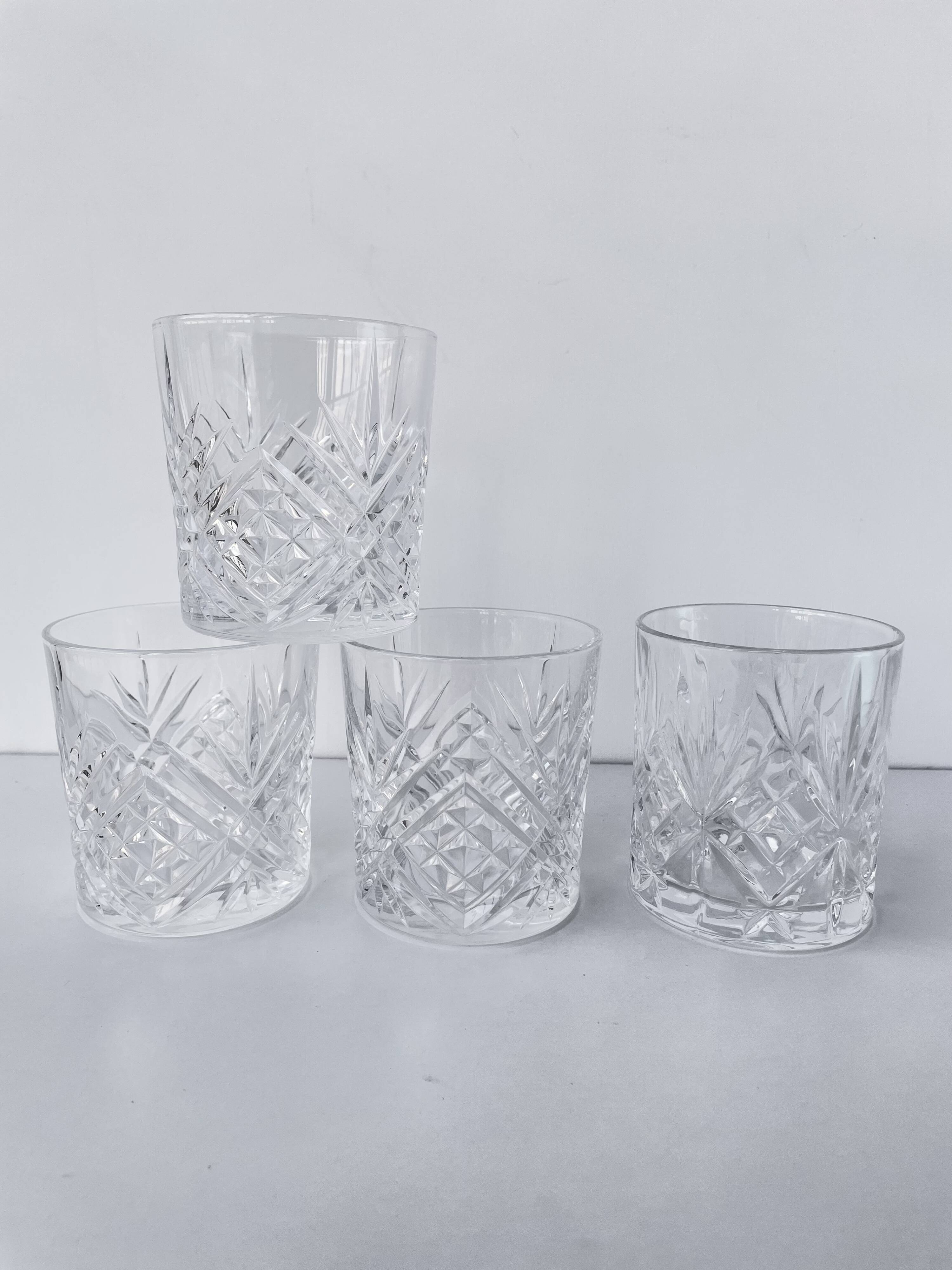 Ensemble de 4 verres à whisky cocktails Hollywood Regency
